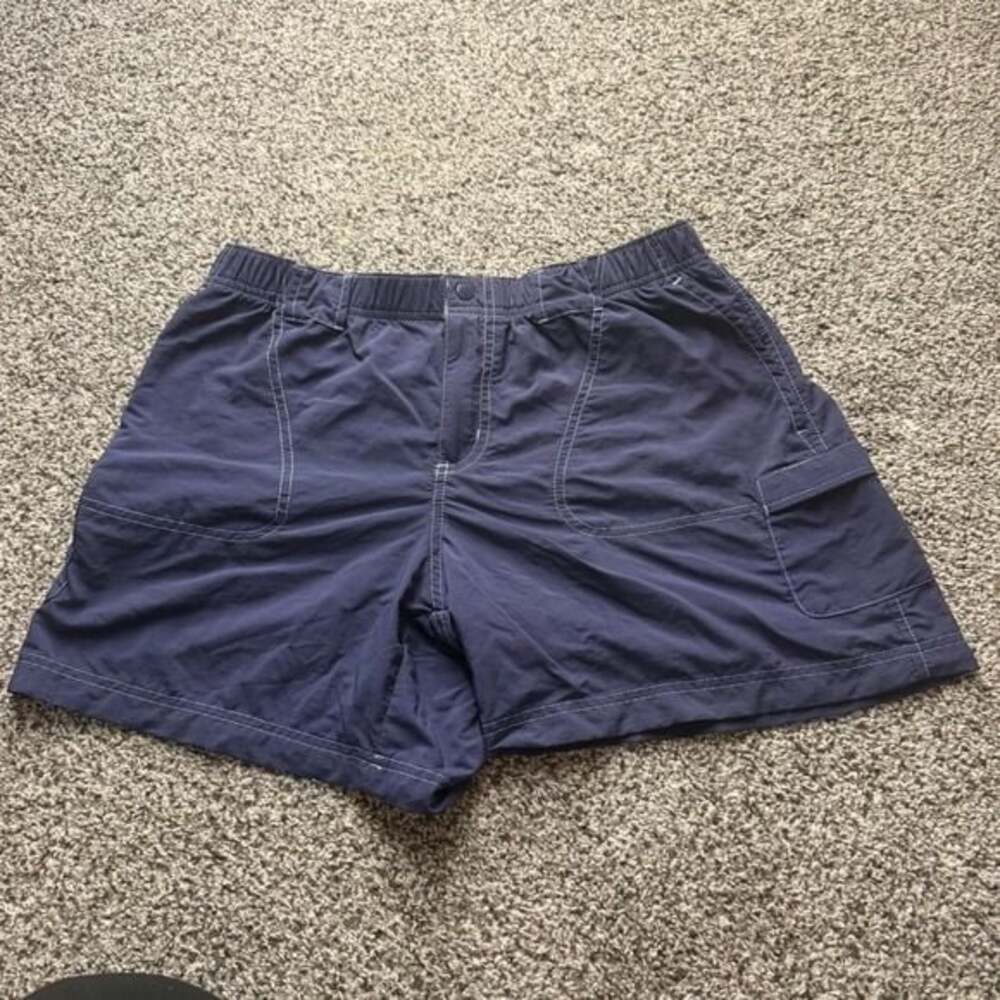 Columbia Hiking Cargo Shorts Medium Blue Nylon Outdoor Utility Pockets Casual M